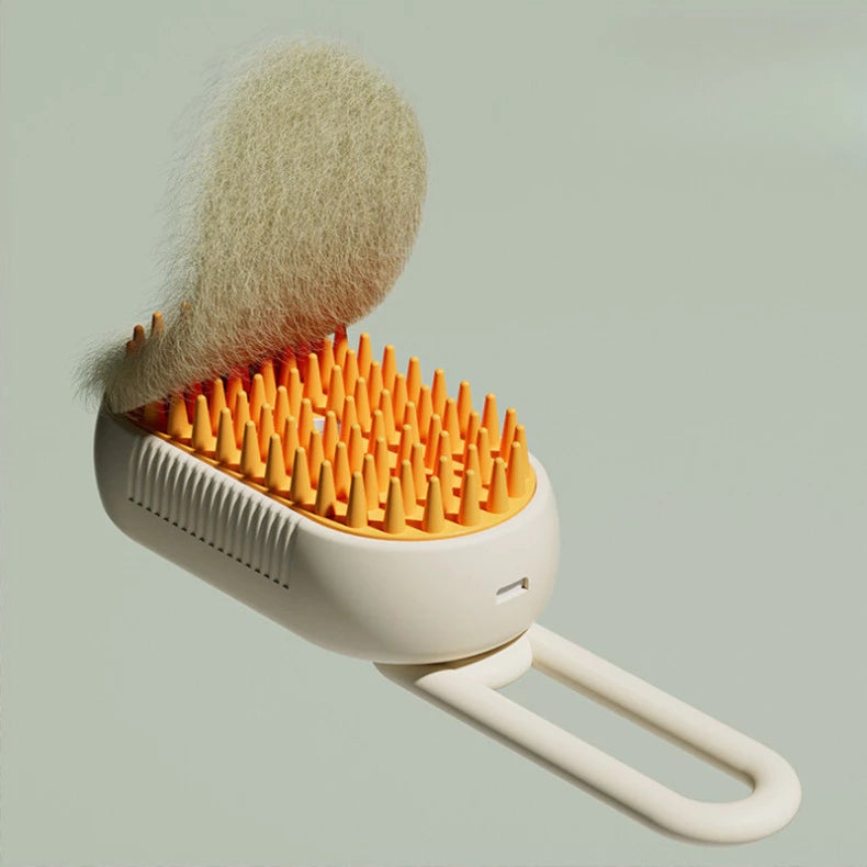 Escova Elétrica a Vapor Pet 3 em 1 — Limpeza Profunda, Desembaraço e Massagem Relaxante