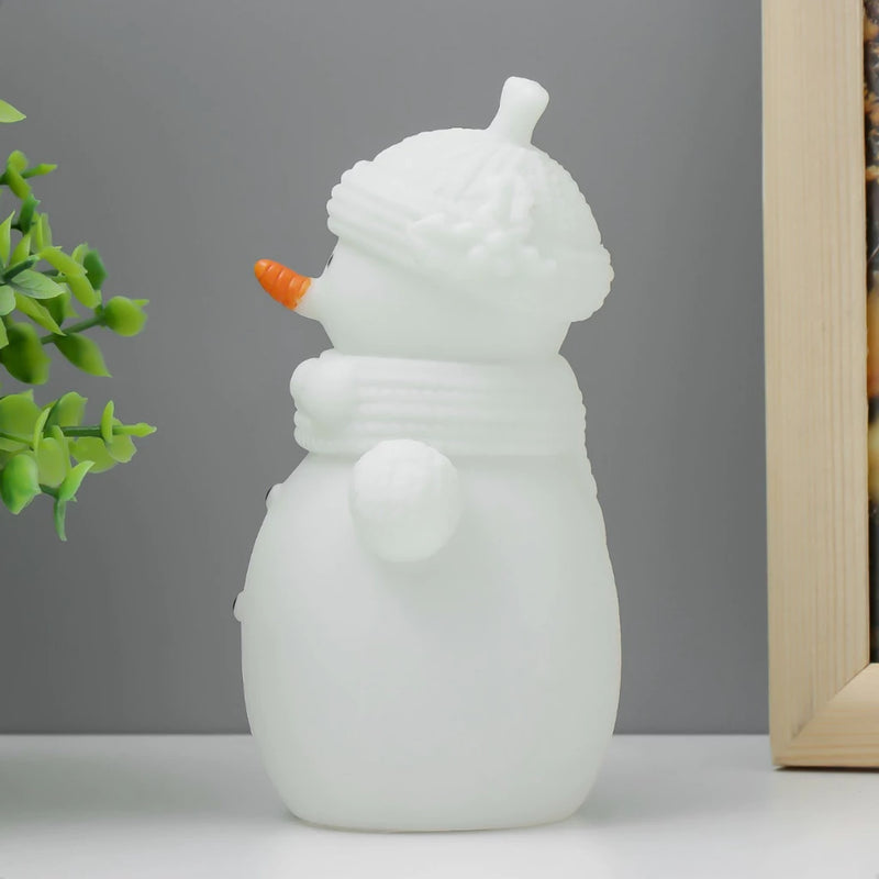 Enfeite de Natal Boneco de Neve com Luz LED e Floquinhos