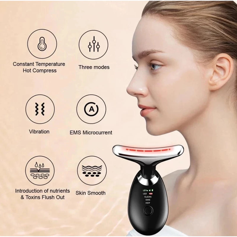 Massageador Facial  Rejuvenescedor  LED – Cuidados Faciais Anti-Idade em Casa
