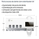 Porta Escovas Inteligente com Luz UV e Aplicador Automático de Creme Dental