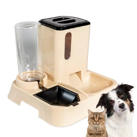 Kit Comedouro e Bebedouro Automático 2 em 1 — Dispenser de Ração + Reservatório de Água 1L para Cães e Gatos