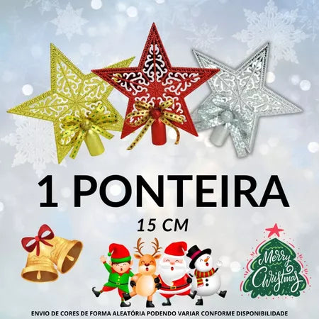 Kit com 95 Enfeites de Árvore de Natal – Bolas, Laços, Sinos, Estrela, Presentes e Gorro do Papai Noel
