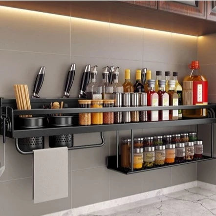 Prateleira de Parede para Cozinha – Porta Temperos e Condimentos Organizador