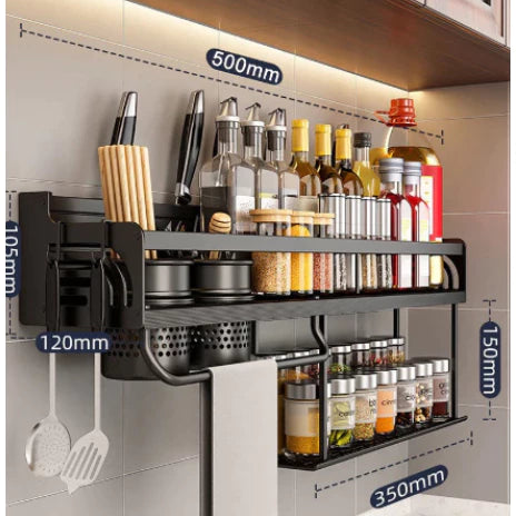 Prateleira de Parede para Cozinha – Porta Temperos e Condimentos Organizador